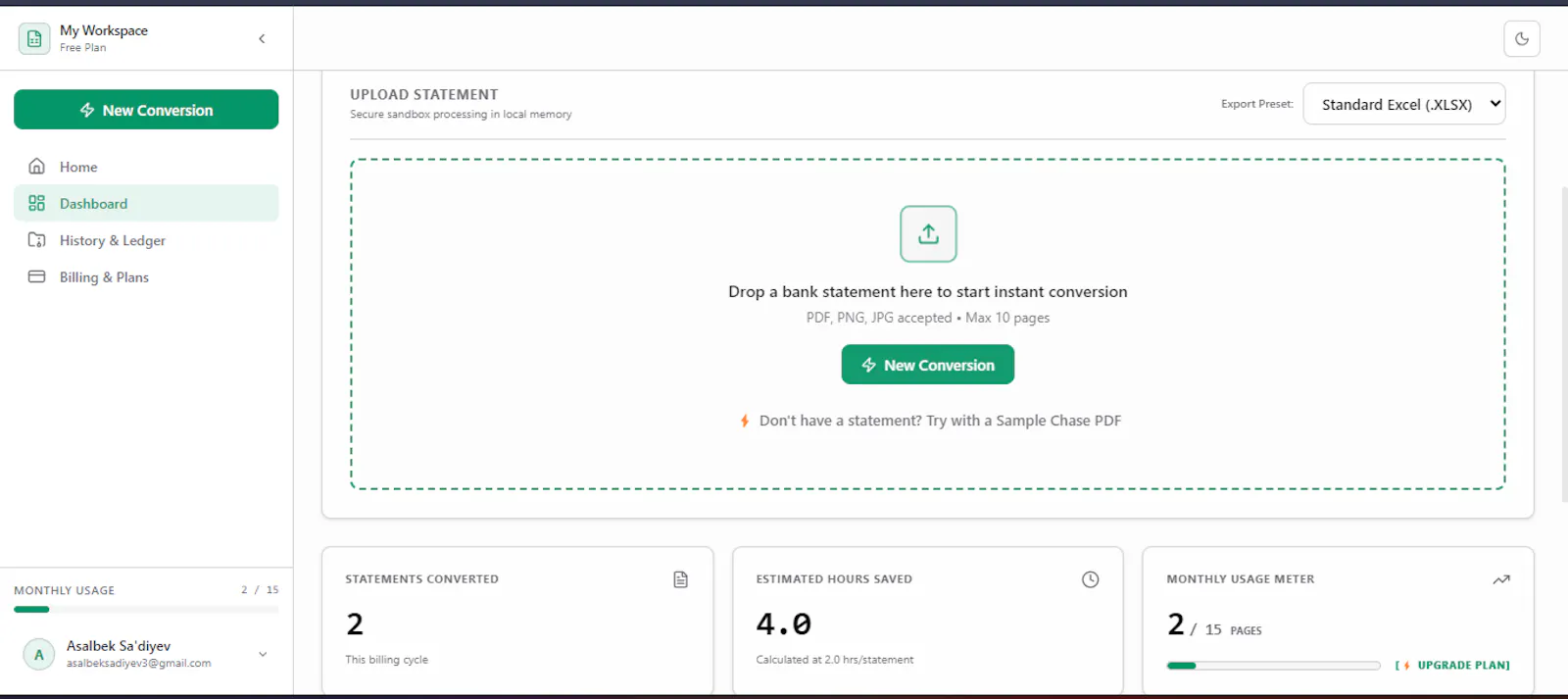 Bank2Excel-ai.com - Bank PDF to Excel screenshot 3