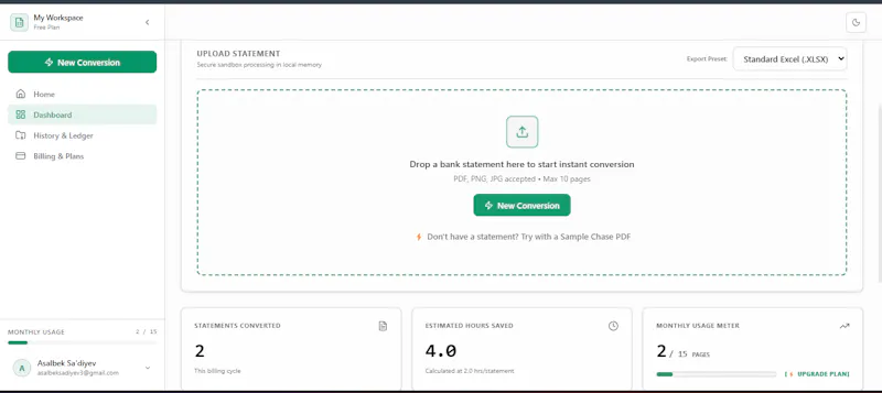 Bank2Excel-ai.com - Bank PDF to Excel screenshot 3