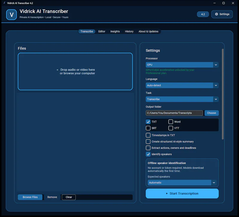 Vidrick AI Transcriber screenshot 5