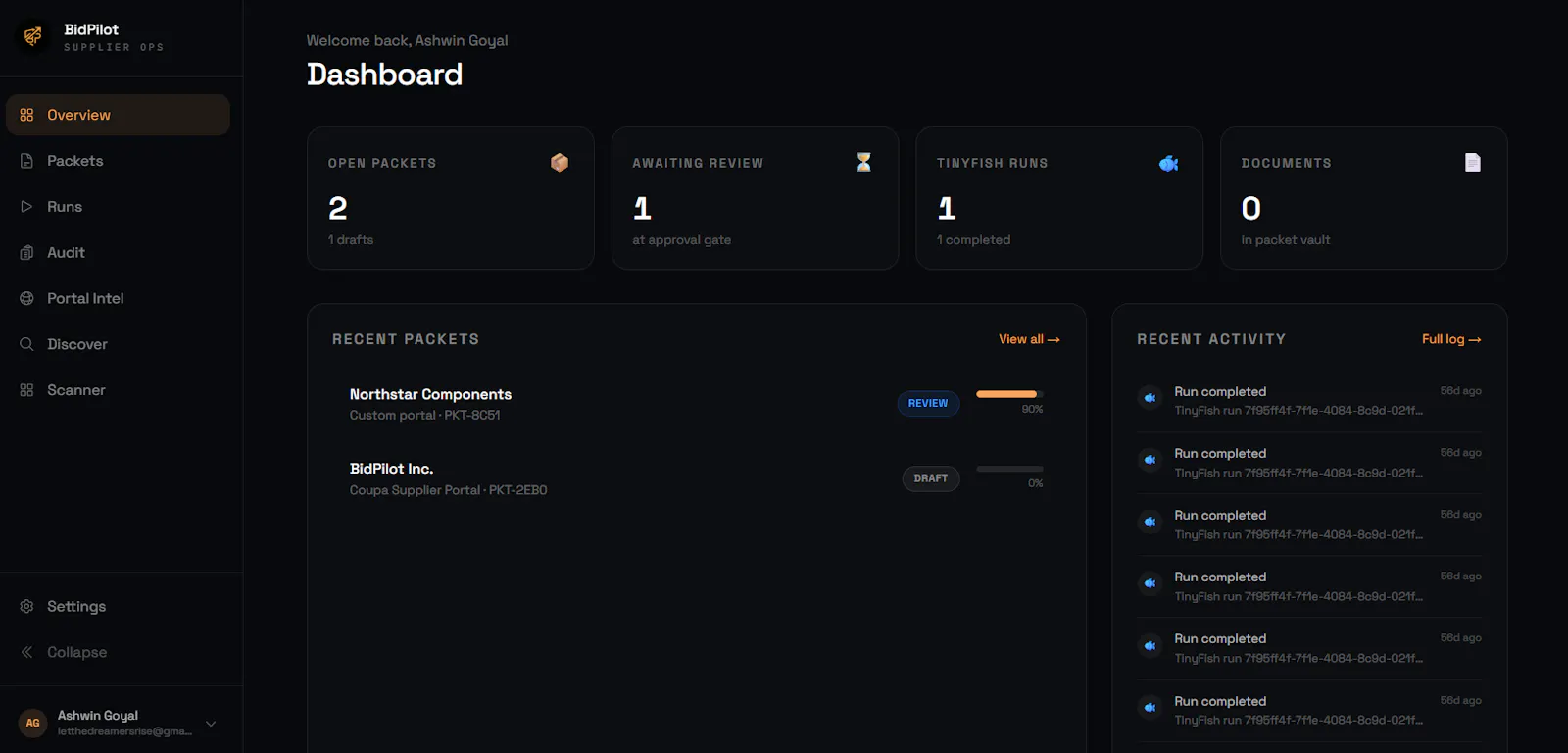 BidPilot screenshot 2