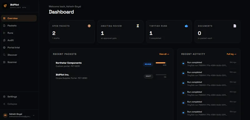 BidPilot screenshot 2