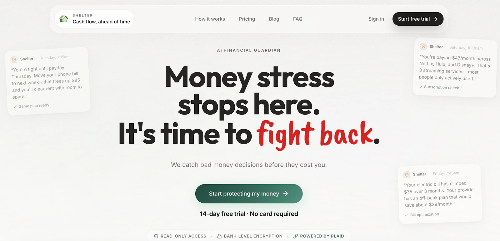 Shelter - Your AI Financial Guardian  screenshot 1