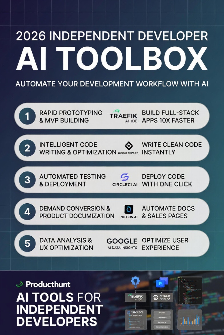 2026 独立开发 AI 工具箱：从 Idea 到 Launch 的全栈加速方案 gallery image