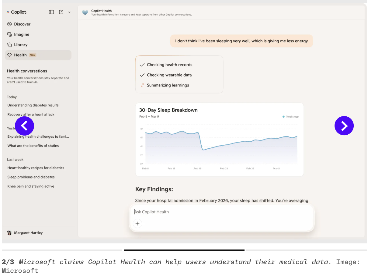 Microsoft Copilot Health gallery image