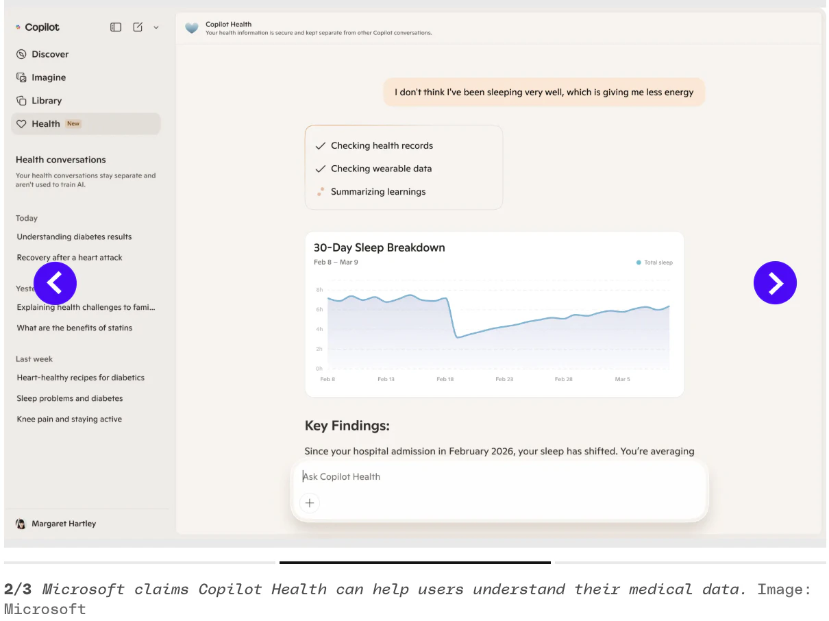 Microsoft Copilot Health screenshot 5