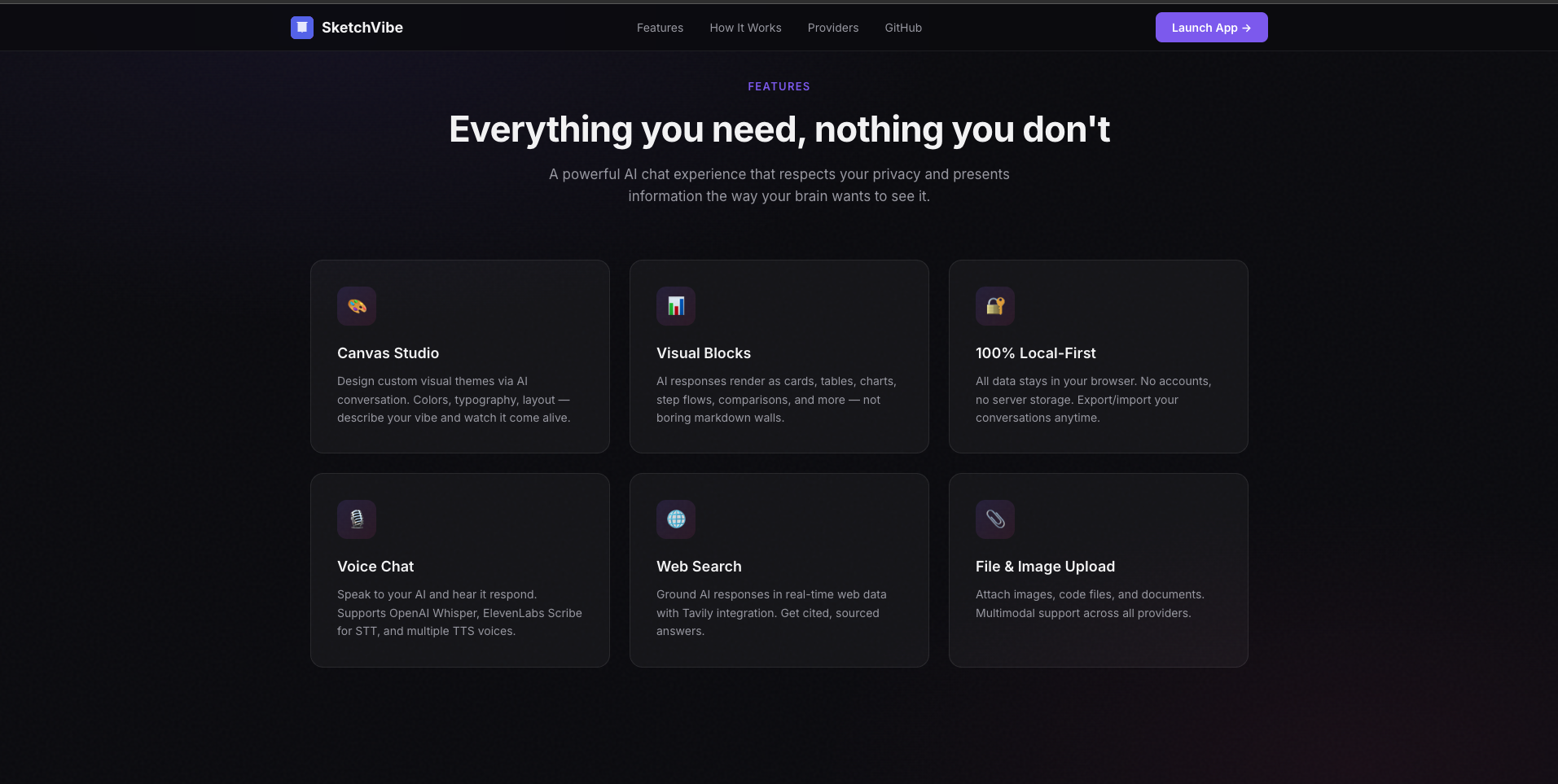 SketchVibe: Talk To LLMs The Right Way - Screenshot 3 showing product features and functionality