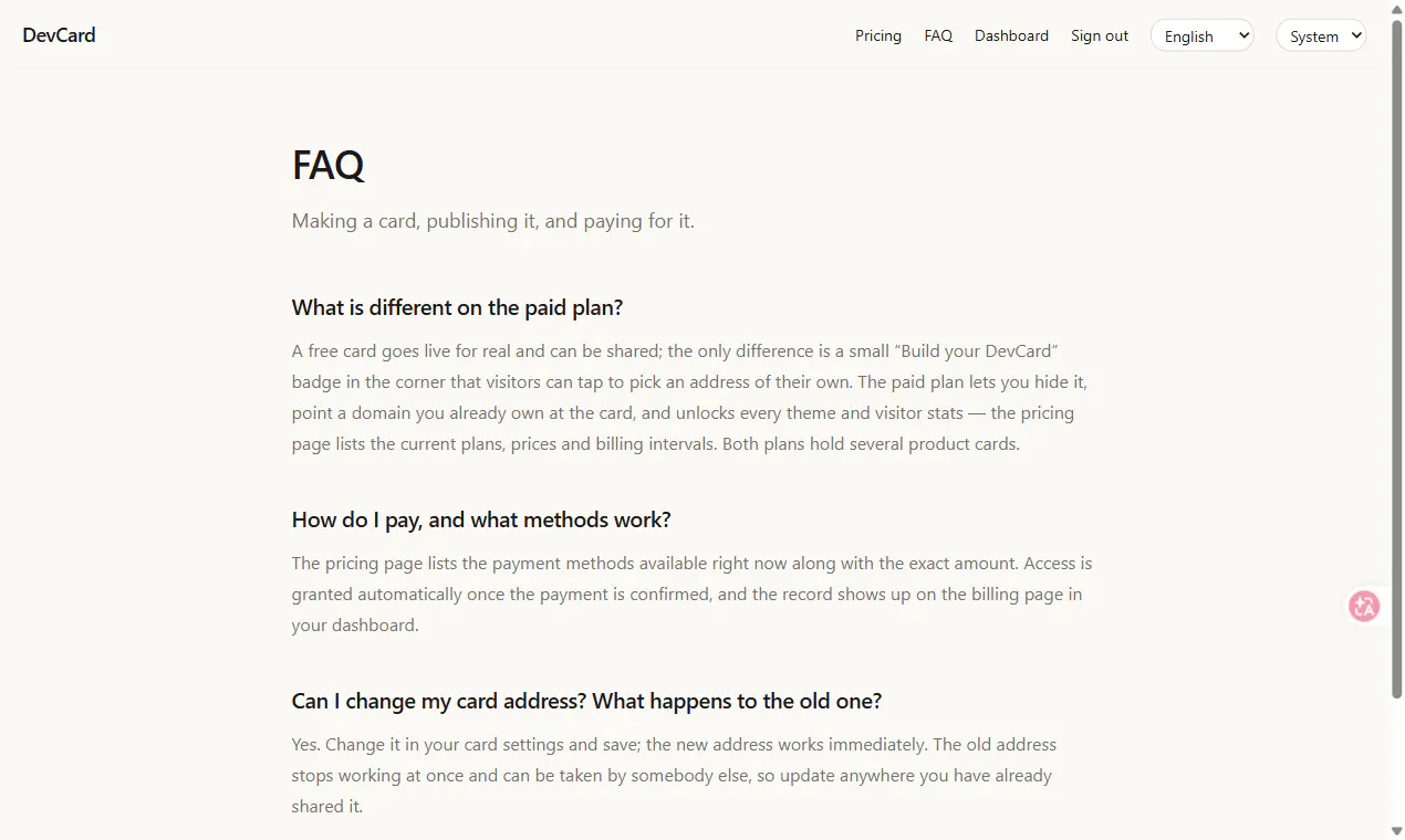 DevCard gallery image
