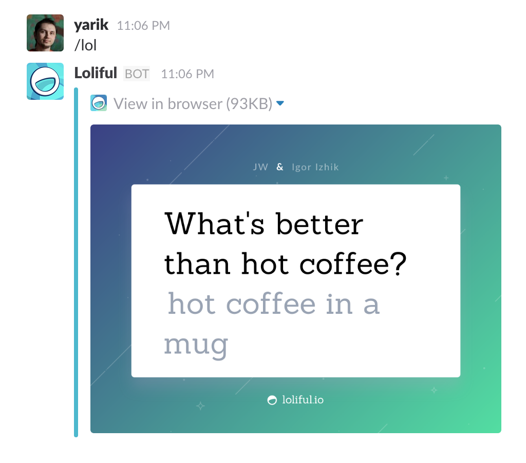 Loliful bot for Slack gallery image