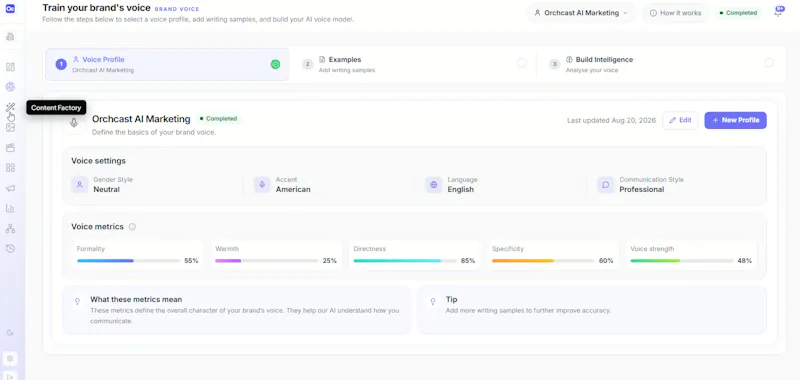 Orchcast AI September 2026 screenshot 2