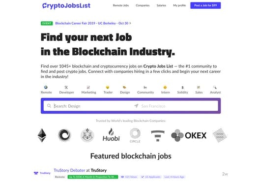 Crypto Jobs List 2.0 Find and post 🔗blockchain and cryptocurrency