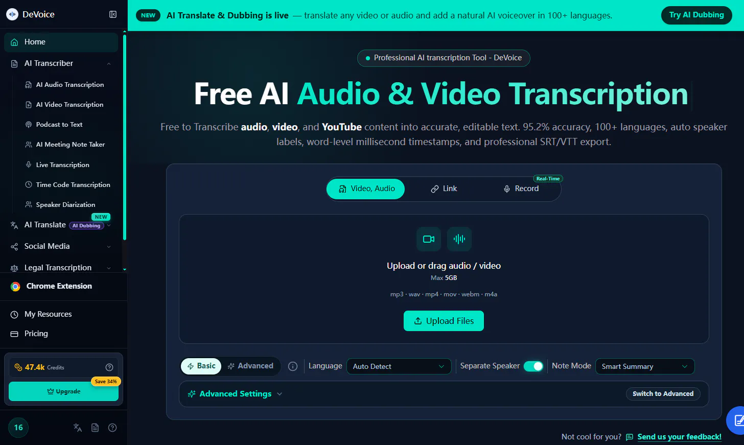 DeVoice: AI Transcription&Audio Enhancer screenshot 1