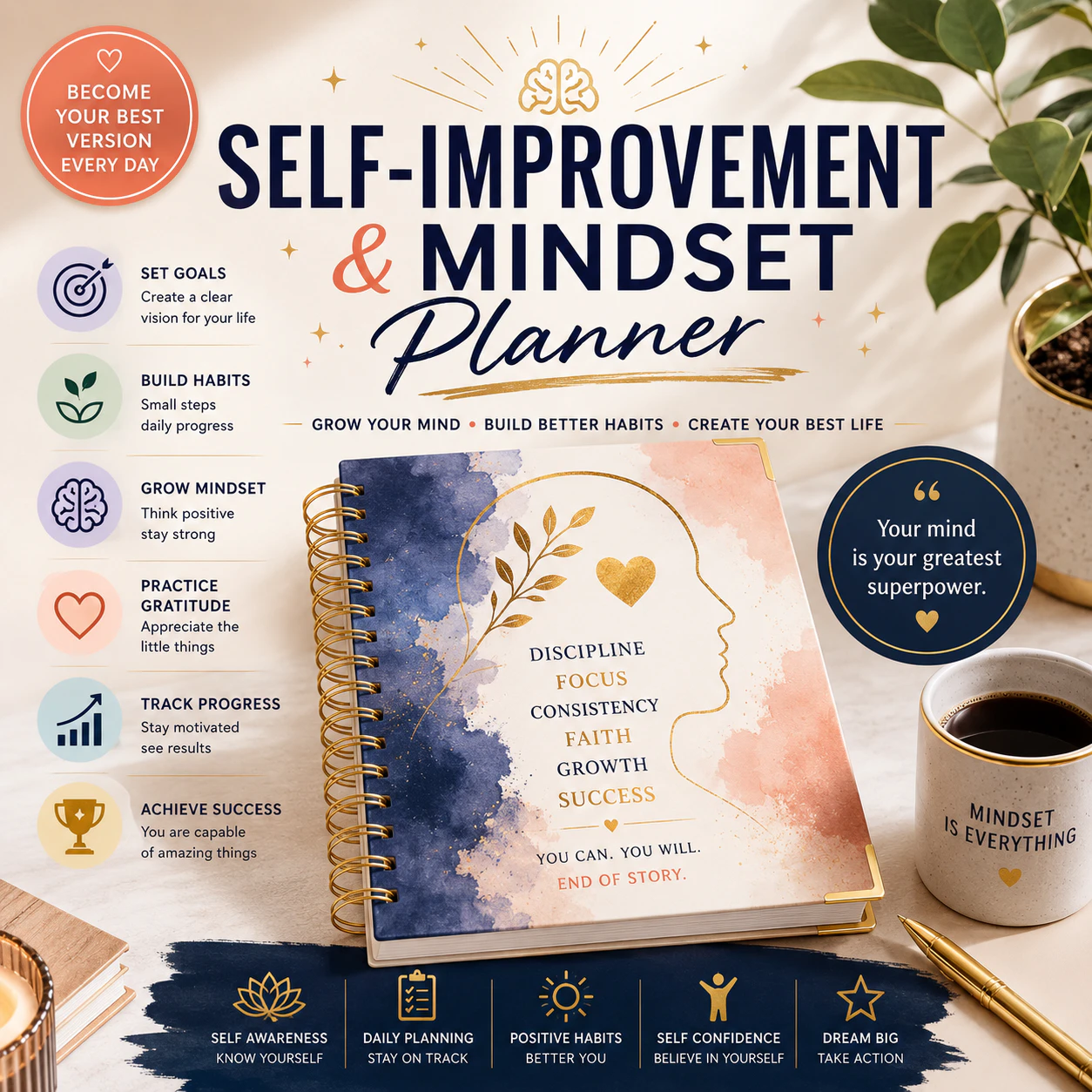 Self-Improvement & Mindset planner 截图 2