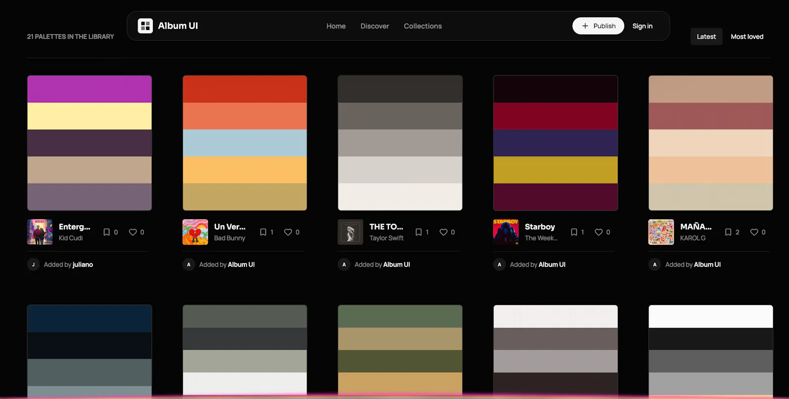 Album UI screenshot 2