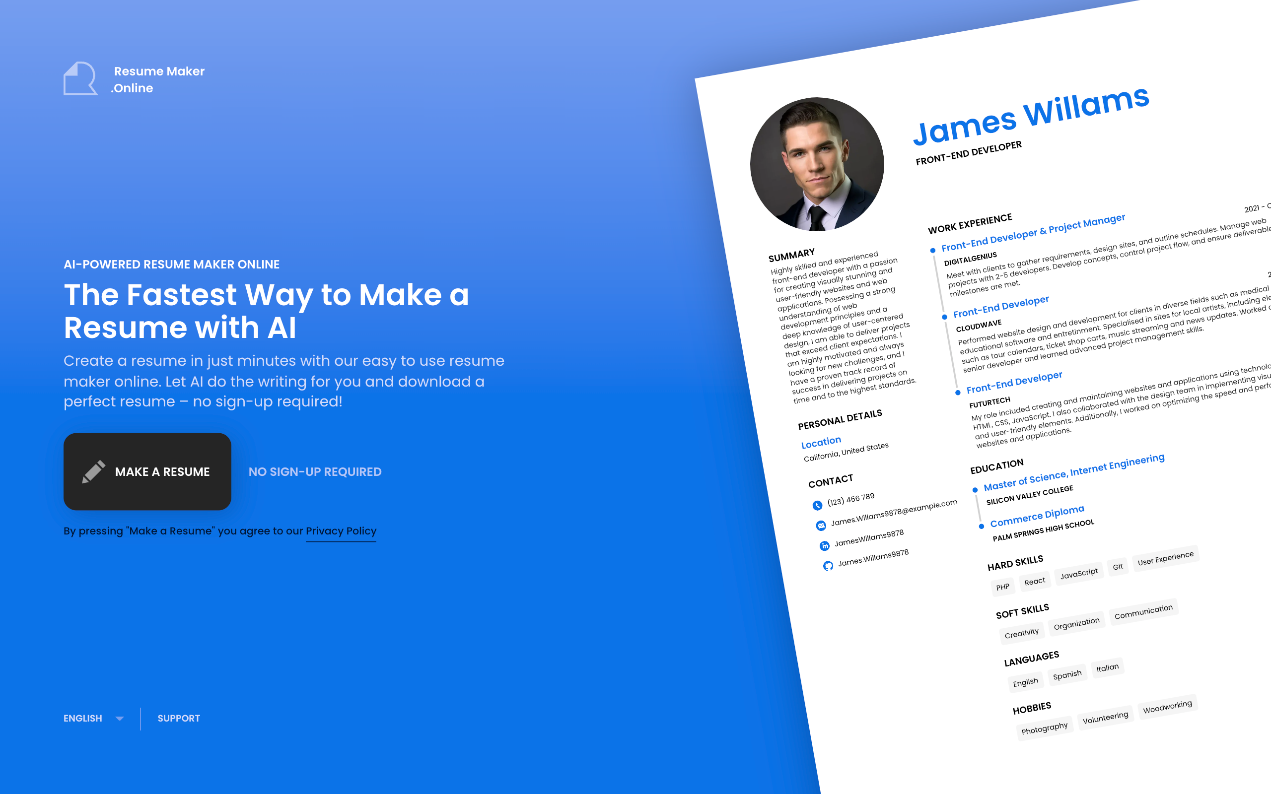 Média CV Maker en ligne 3.0 - Le moyen le plus rapide de faire un curriculum vitae avec l'IA 1