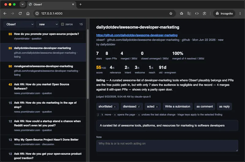 Obserf screenshot 2