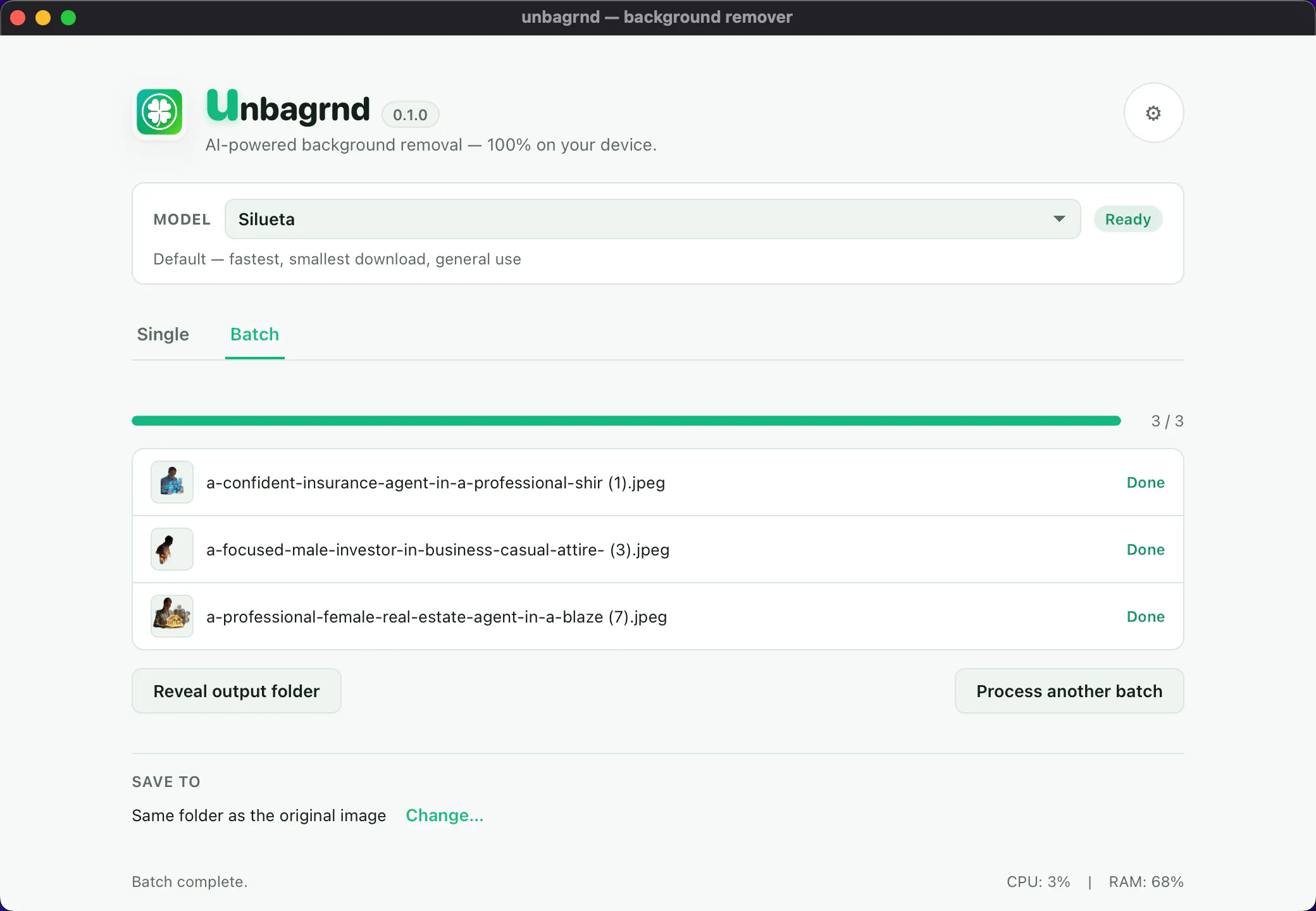 Unbagrnd screenshot 2