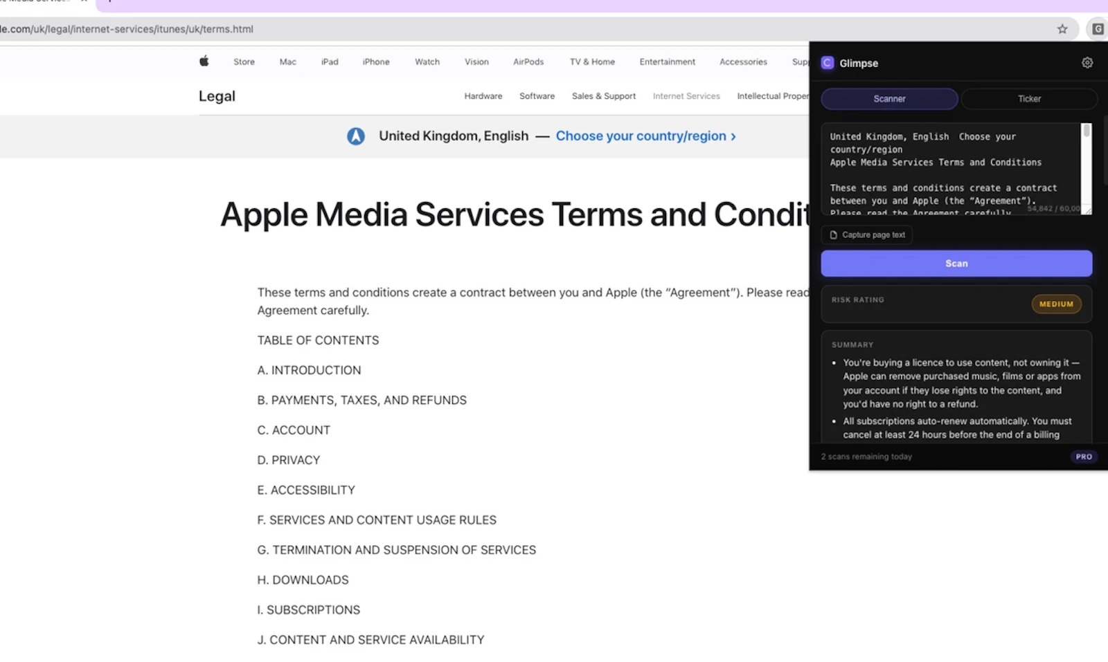 Glimpse screenshot 2
