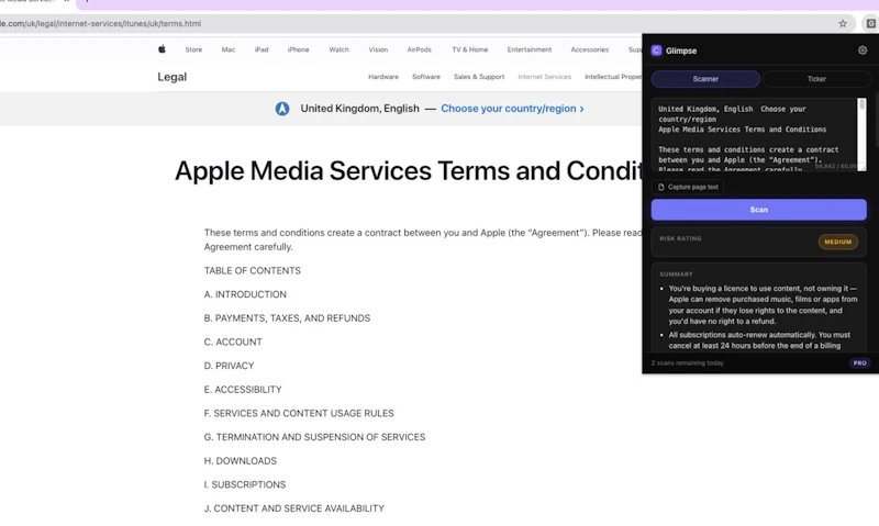 Glimpse screenshot 2