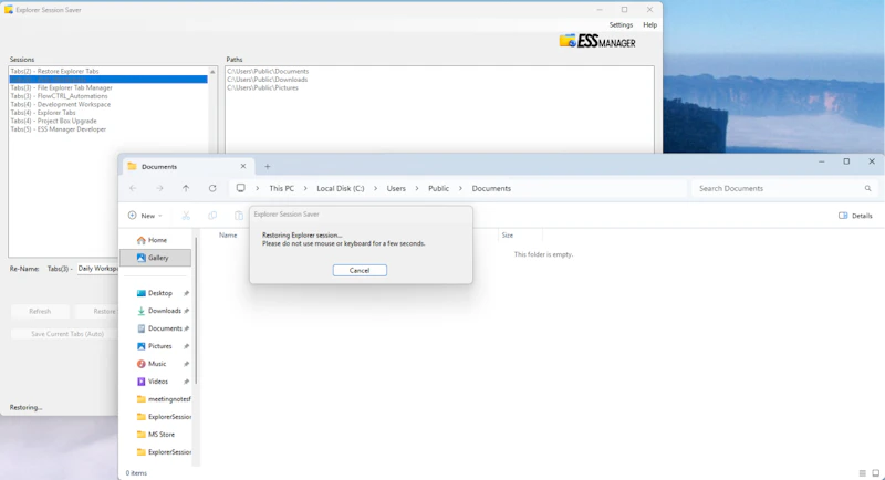 Explorer Session Saver screenshot 4