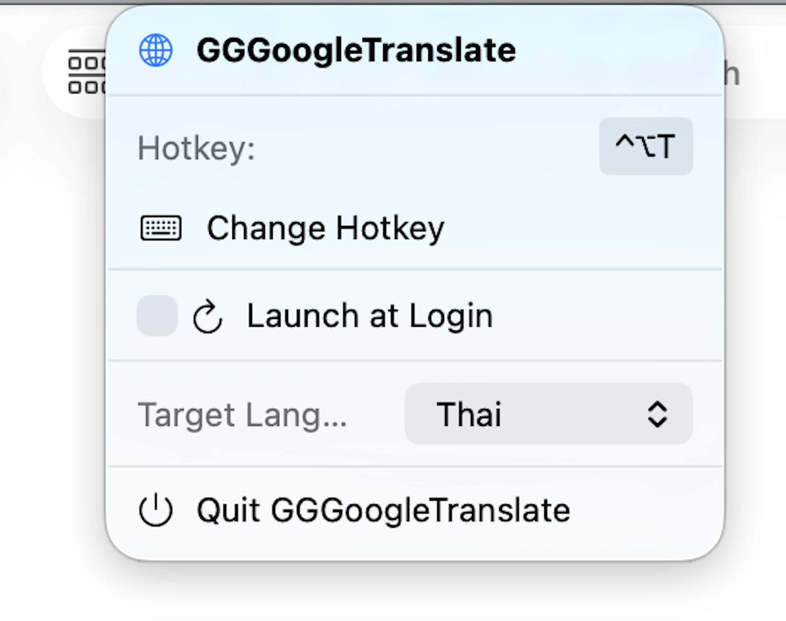 GGGoogleTranslate screenshot 2