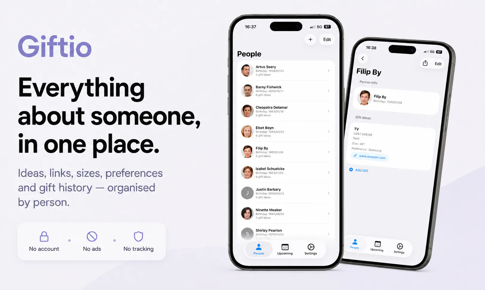 Giftio - Private Gift Planning screenshot 2