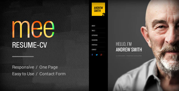 MEE - Responsive Resume / Personal Portfolio