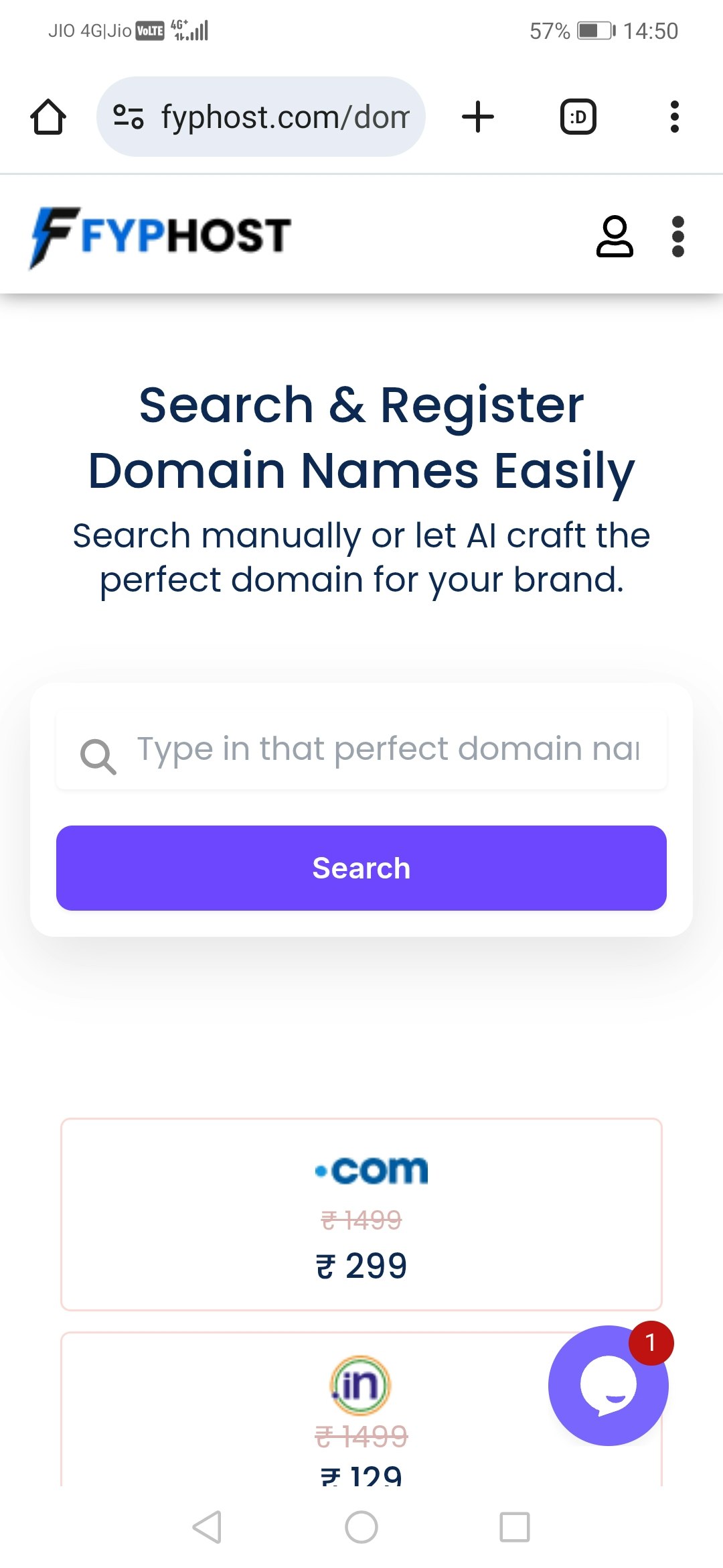 Fyphost - COM Domains at Just $4.89! 