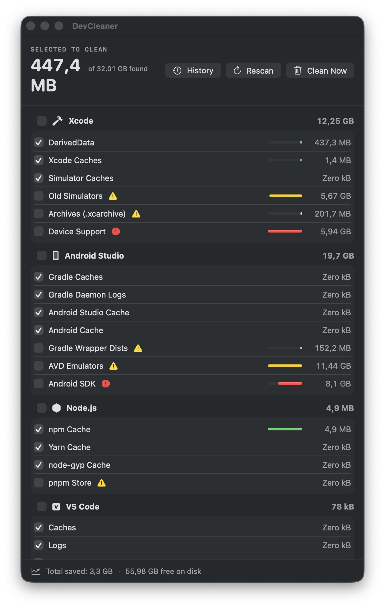 DevCleaner - Reclaim GBs from Dev Tools gallery image