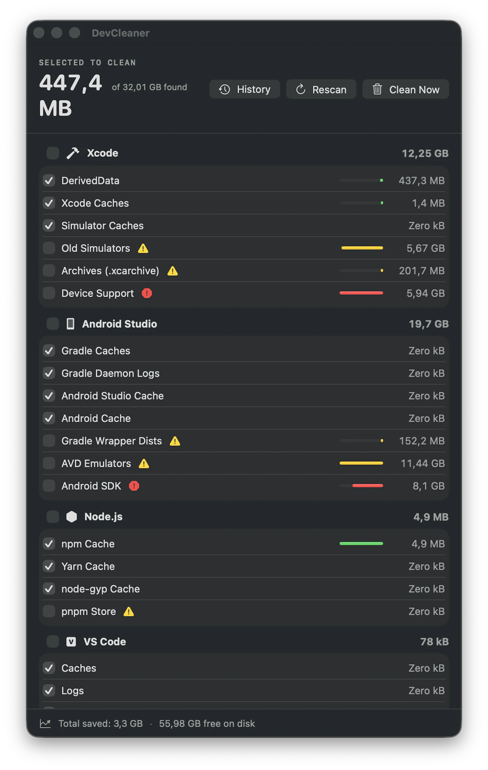 DevCleaner screenshot 8
