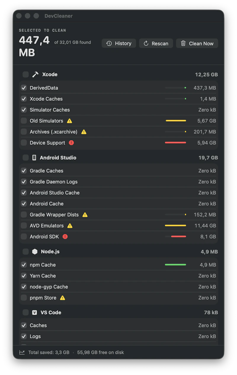 DevCleaner screenshot 8