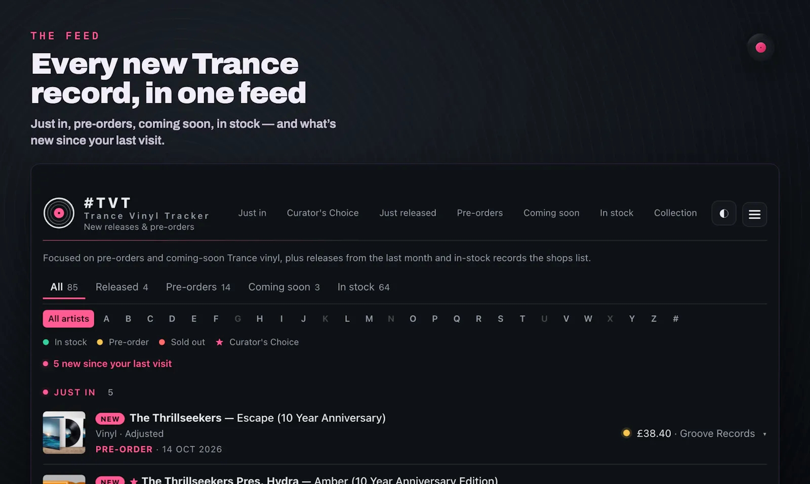 Trance Vinyl Tracker screenshot 2