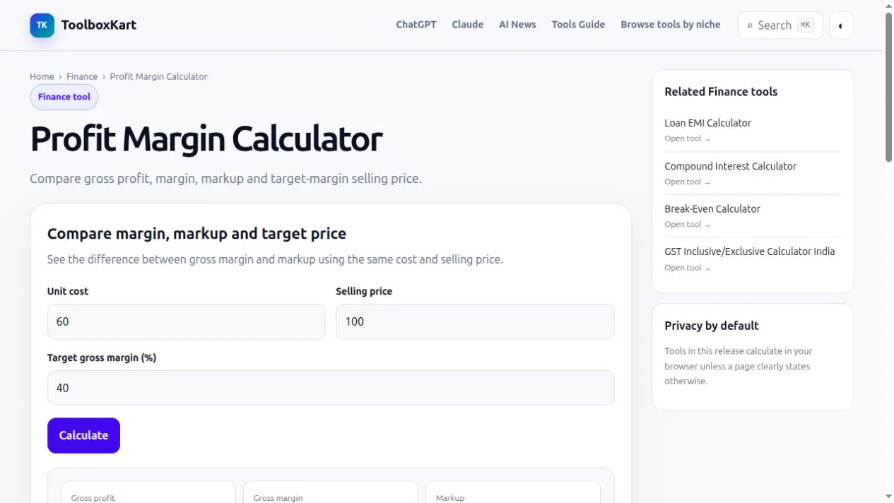 Profit Margin Calculator gallery image