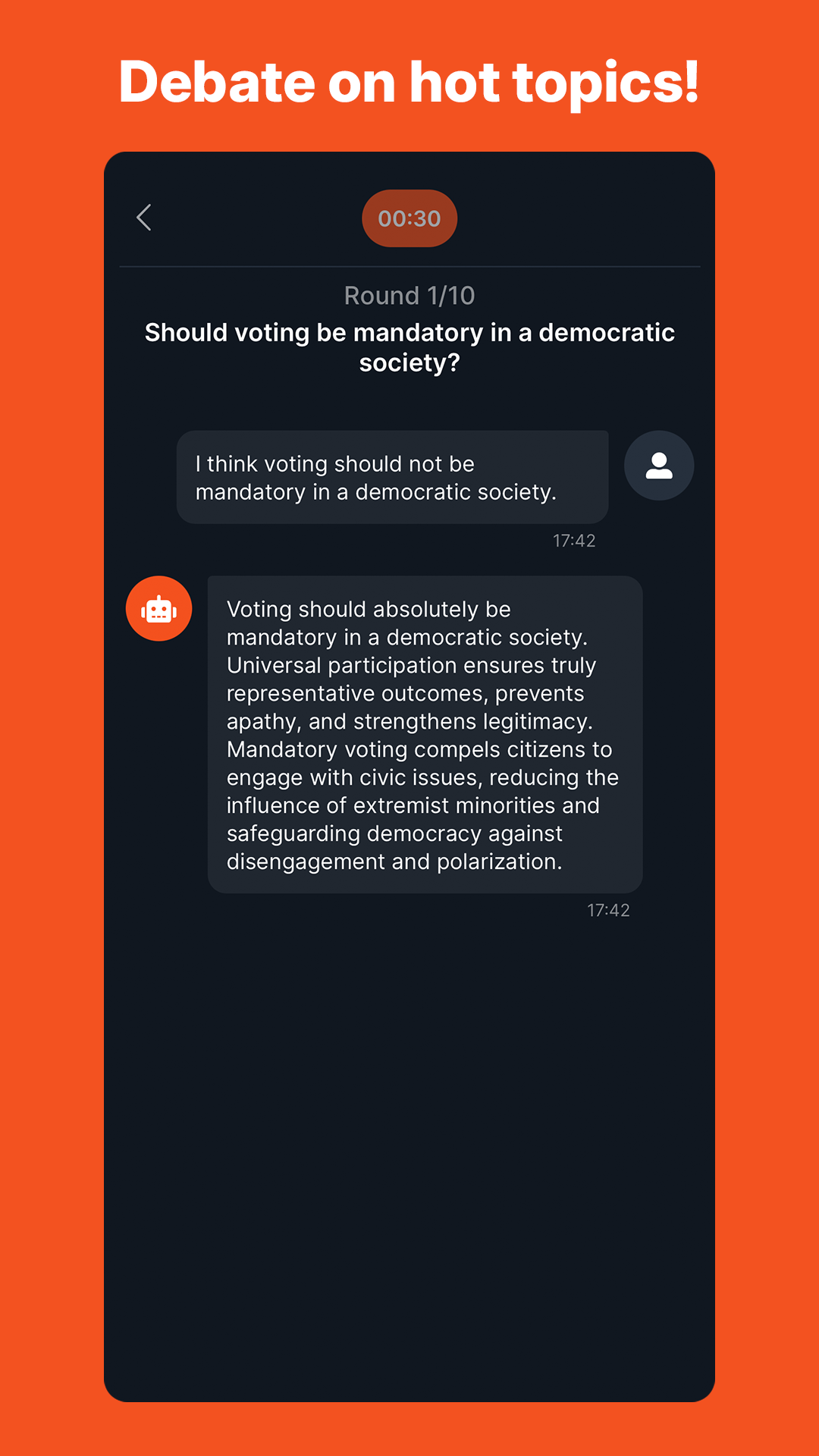MindDuel - AI Debate Practice - Screenshot 3 showing product features and functionality