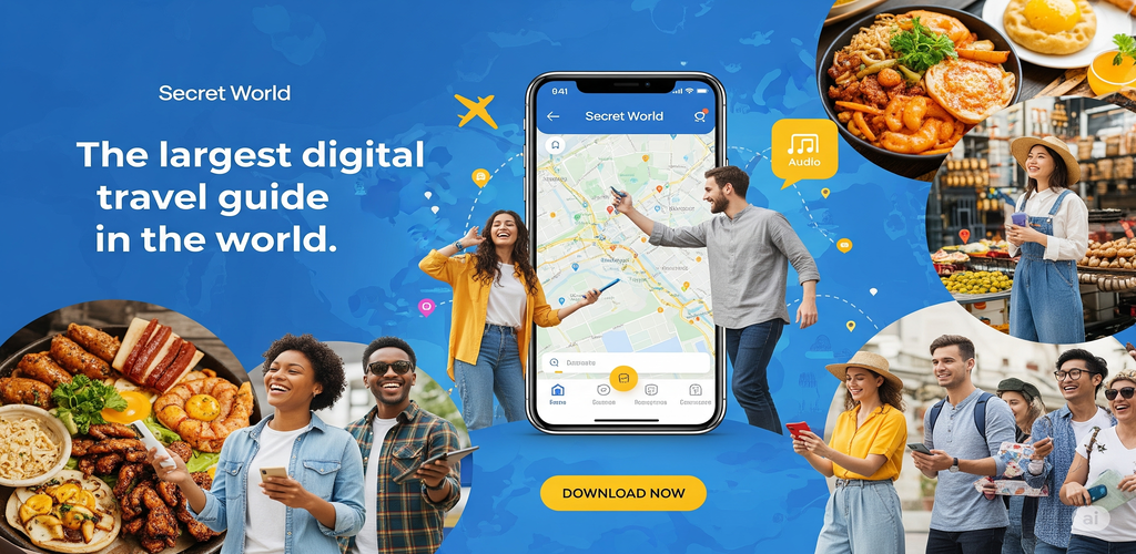 Secret World: AI Trip Planner - Main product screenshot demonstrating key features and user interface