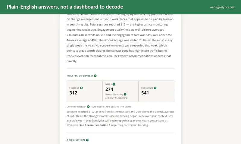 Websignalytics screenshot 2
