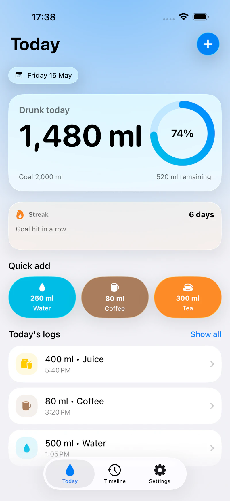 IdroFlow - Water Tracker screenshot 1
