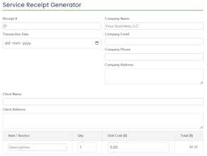 Smart Service Receipt Creator gallery image
