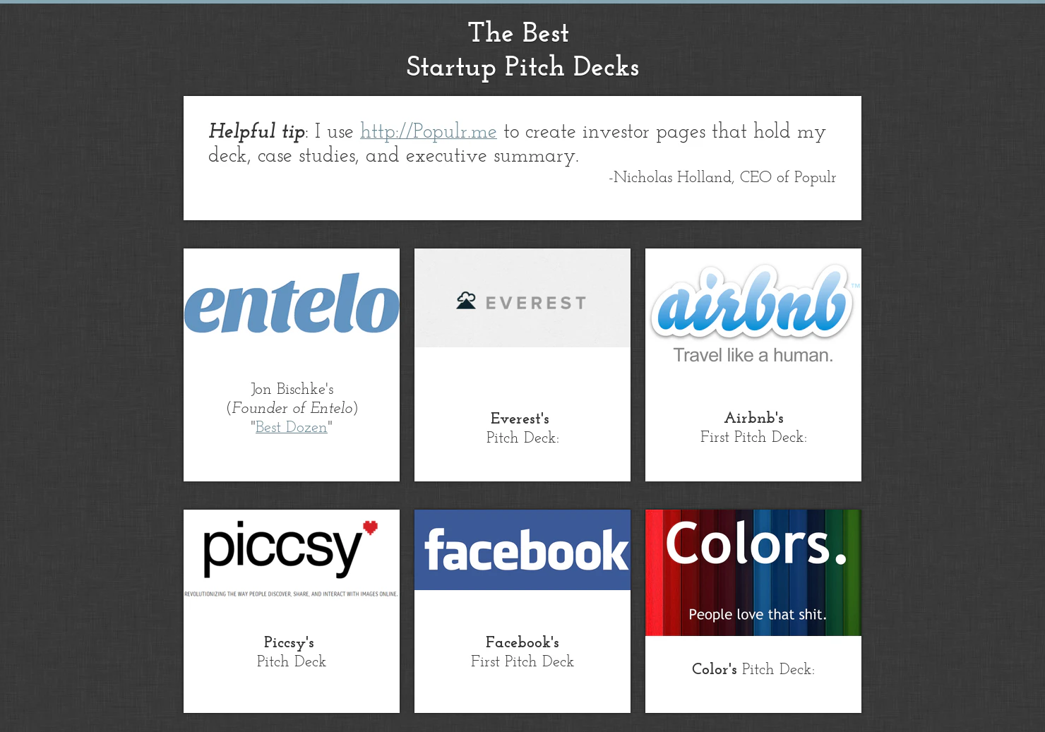Best Pitch Decks