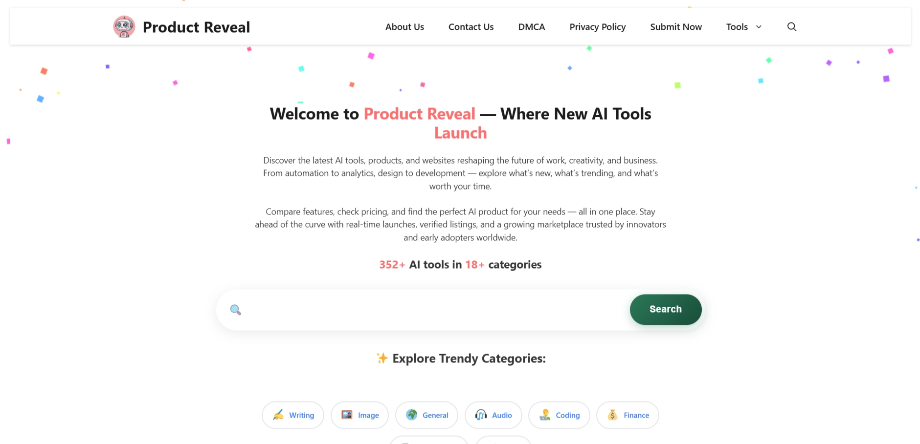 Product Reveal - Main screenshot showing features and interface