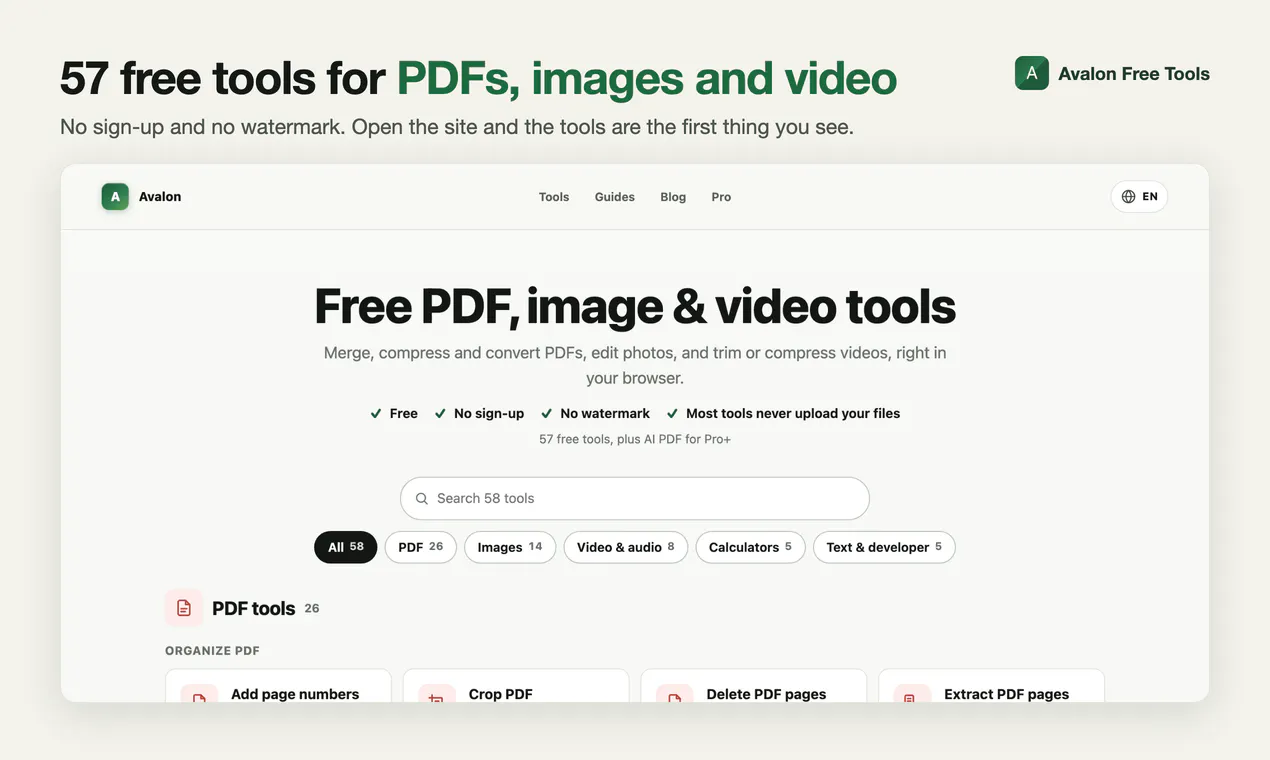 Avalon Free Tools gallery image