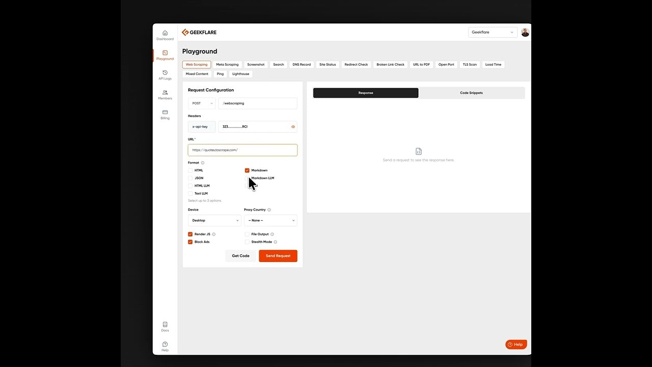 Geekflare Scraping API v2 gallery image