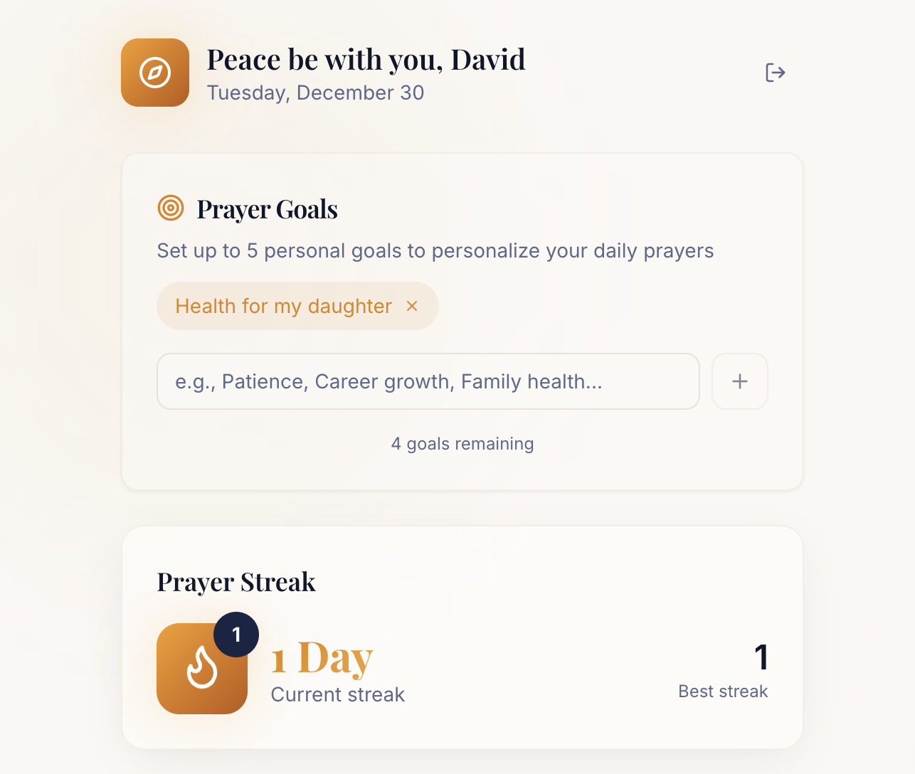 Daily Prayer - Screenshot 2 showing product features and functionality