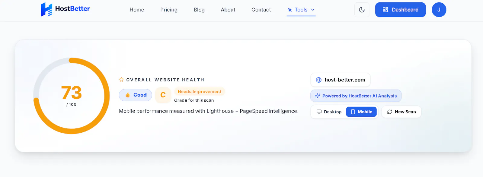 Host Better AI Website Analyzer screenshot 3
