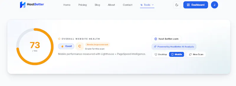 Host Better AI Website Analyzer screenshot 3
