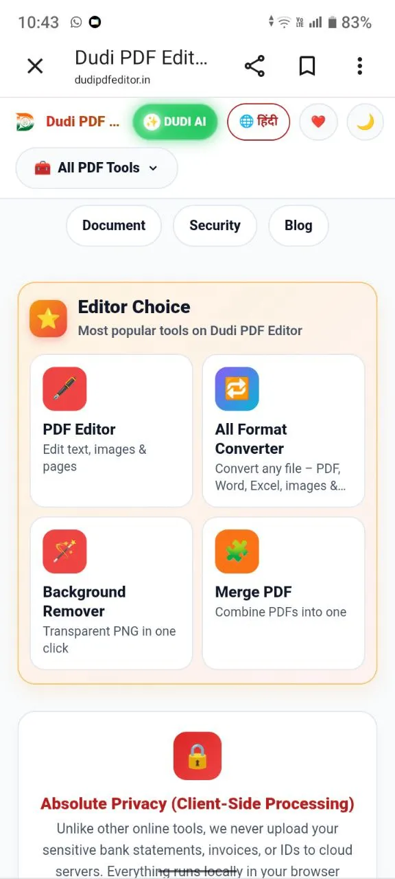 Dudi PDF Editor — Online free PDF editor gallery image