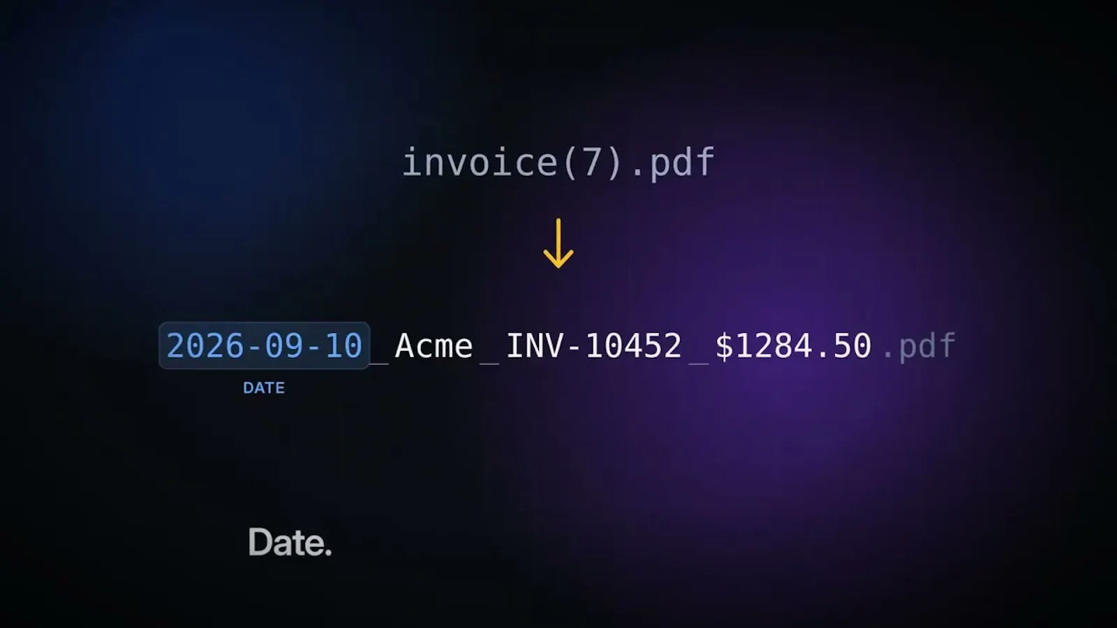 Invoice Namer screenshot 1 (video preview)