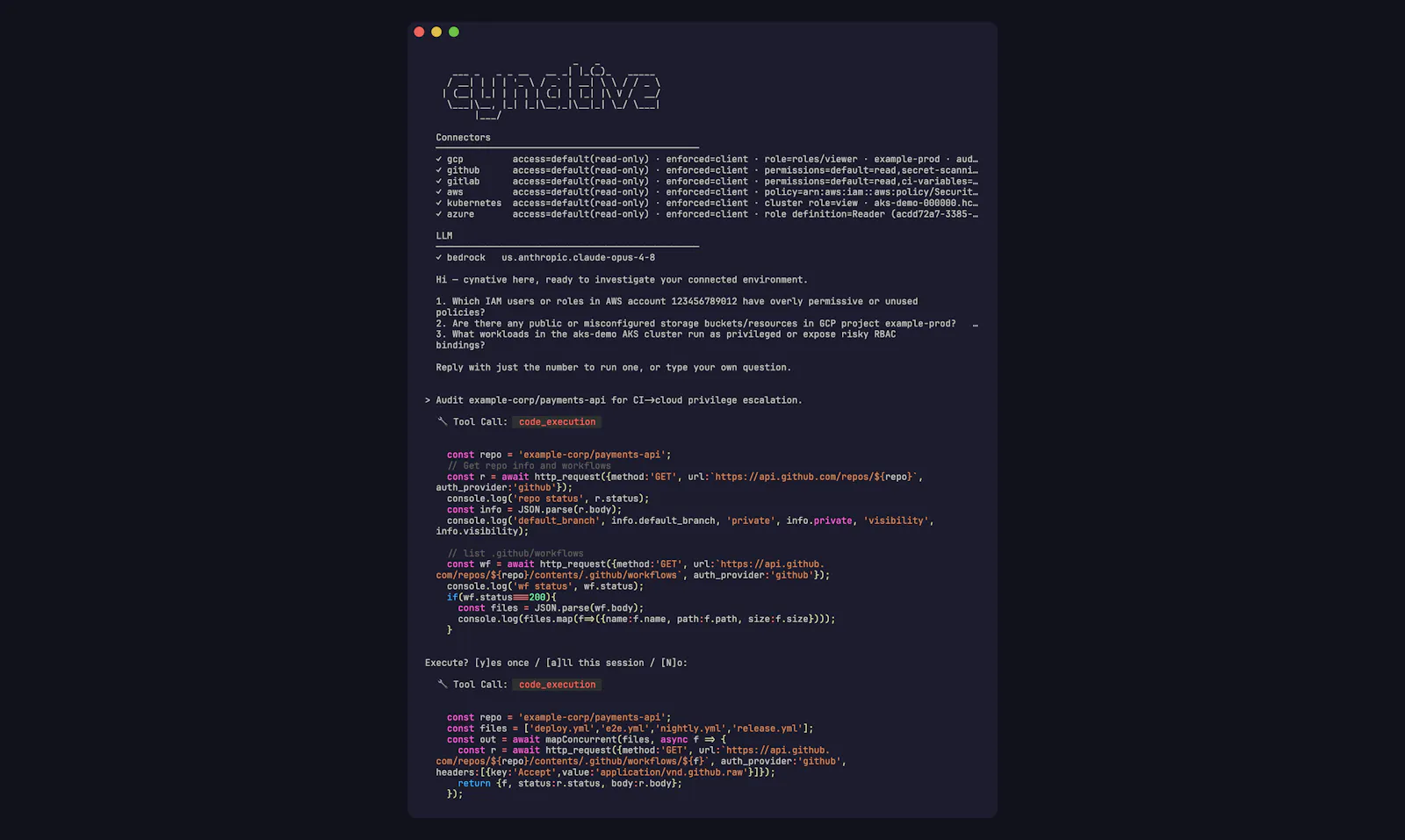 Cynative Security Research Agent screenshot 2