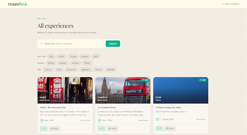 Roamlink — Community Travel Experiences screenshot 4