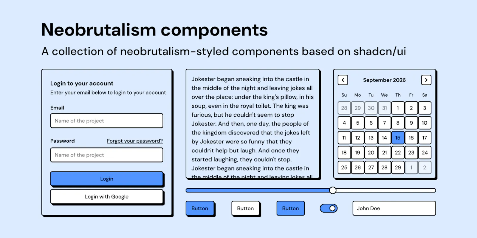 Neobrutalism components screenshot 2