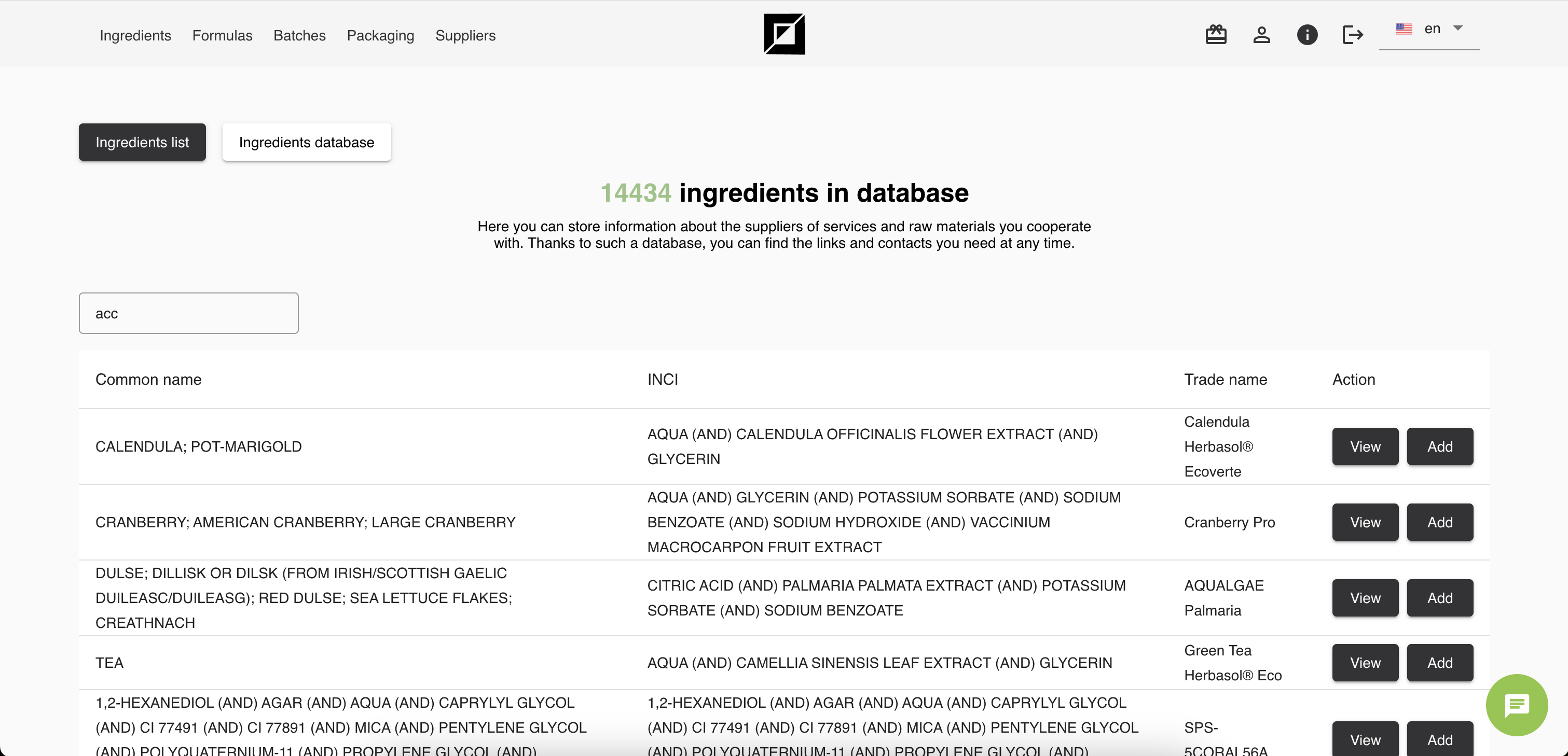 Formulador en línea - Software de formulación cosmética media 2